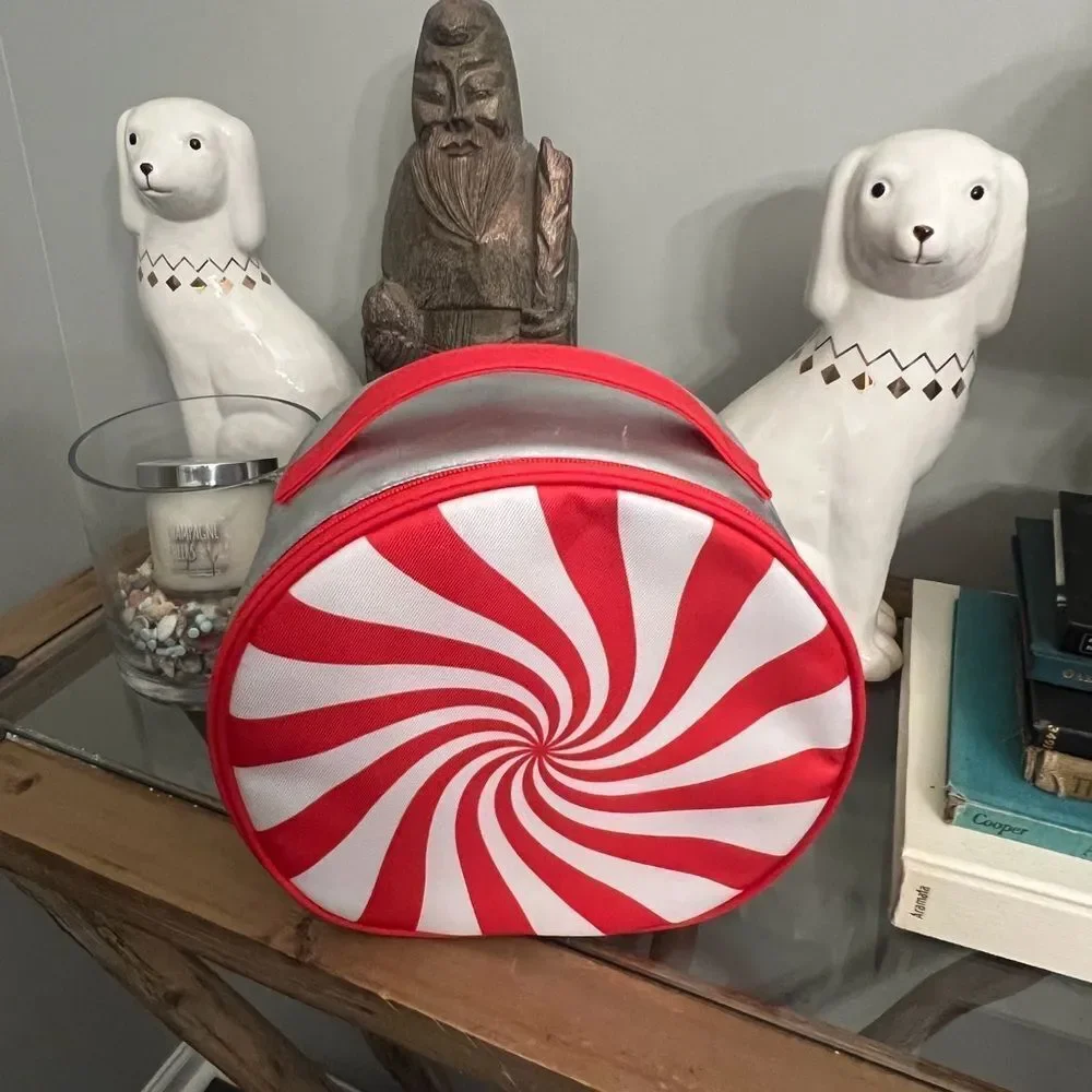 Clinique Silver and Red Cosmetic Bag. Brand new.